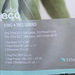 Beautiful sage green tencel king sheet set. Brand new. In box.
